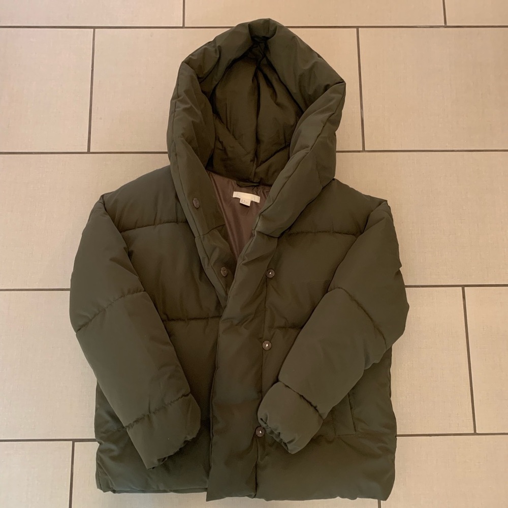H and M Hunter Oversized green Puffer Coat